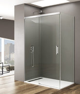 Mampara de Ducha - BASIC - 1 FIJO + 1 PUERTA CORREDERA + LATERAL FIJO - BañoClick